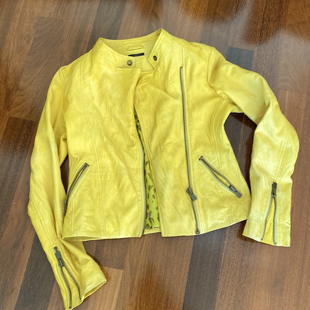 IKKS VINTAGE LAMBSKIN MOTO JACKET! Size S